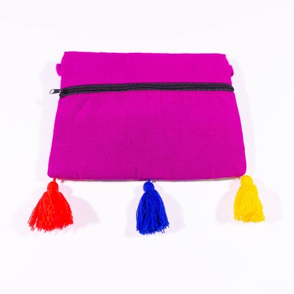 Women's Purse Handmade Crossbody Mexican Clutch Floral Embroidered Shoulder Bag - Picture 5 of 9